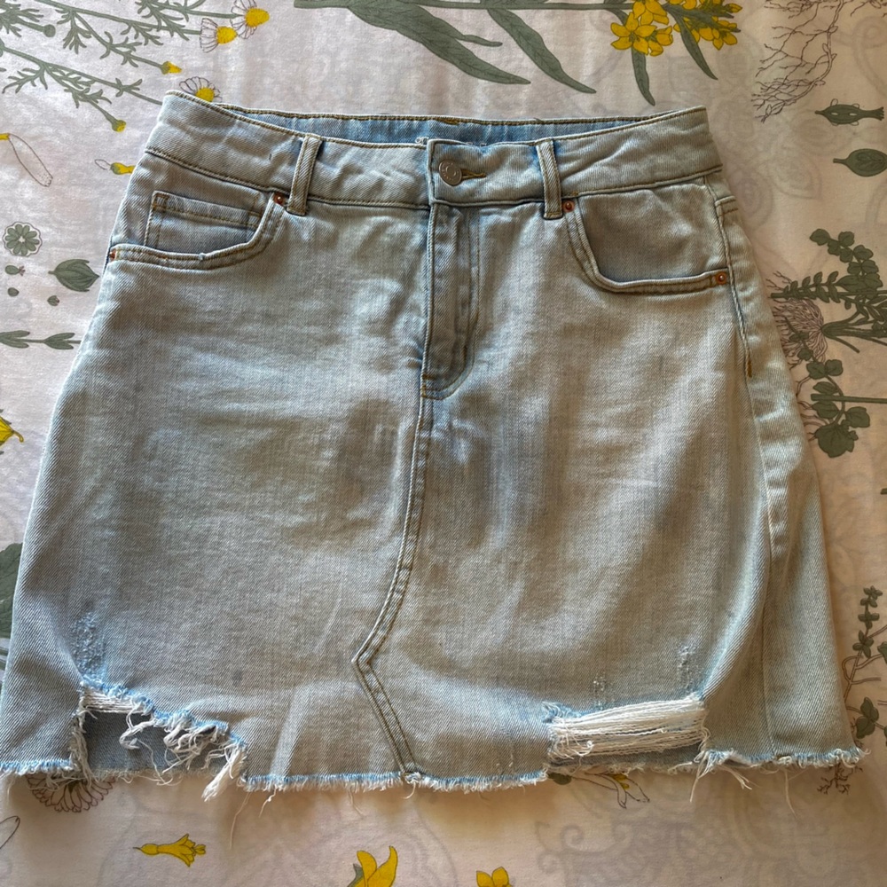 White washed distressed Jean skirt in Great condition